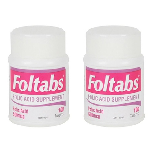 Foltabs Folic Acid 500mcg Tablets Pack of 2