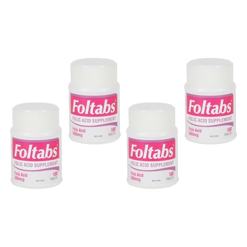 Foltabs Folic Acid 500mcg Tablets Pack of 4