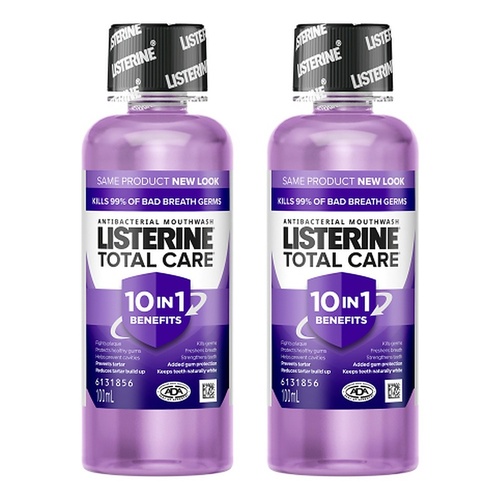 Listerine Total Care Mouthwash 100mL Travel Size x 8 Bundle of 2