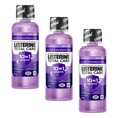 Listerine Total Care Mouthwash 100mL Travel Size x 8 Bundle of 3