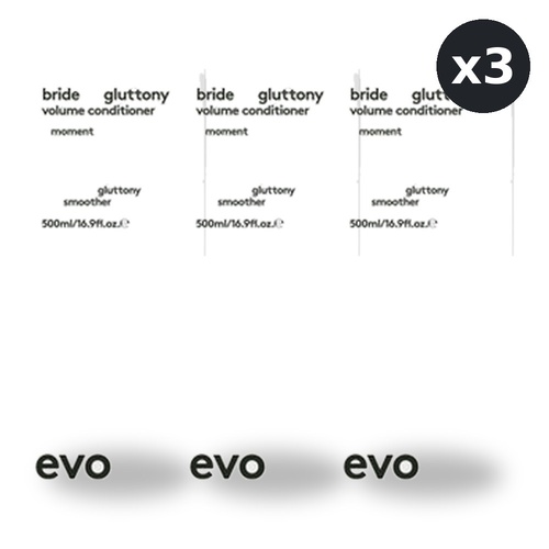 Evo Bride of Gluttony Volumising Conditioner 500ml Pack of 3