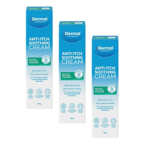 Dermal Therapy Anti-Itch Soothing Cream 85g Pack of 3