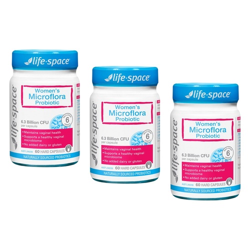Life-Space Women's Microflora Probiotic 60 Capsules Pack of 3