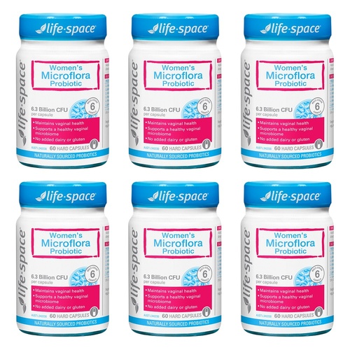 Life-Space Women's Microflora Probiotic 60 Capsules Pack of 6