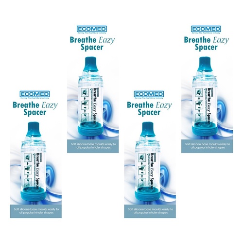 Ecomed Breathe Eazy Spacer with Mouth Piece Pack of 4
