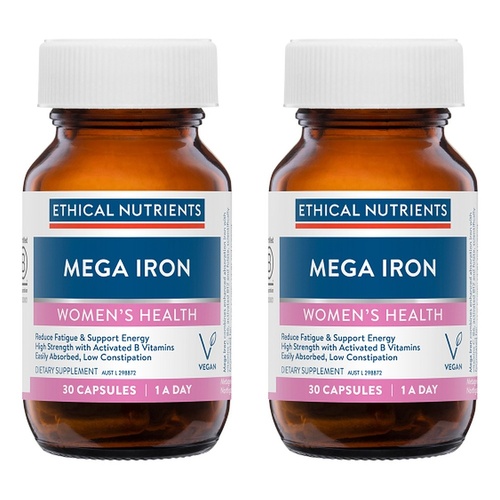Ethical Nutrients Mega Iron Women's Health 30 Capsules Pack of 2