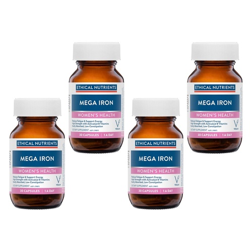 Ethical Nutrients Mega Iron Women's Health 30 Capsules Pack of 4