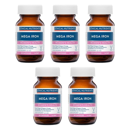 Ethical Nutrients Mega Iron Women's Health 30 Capsules Pack of 5