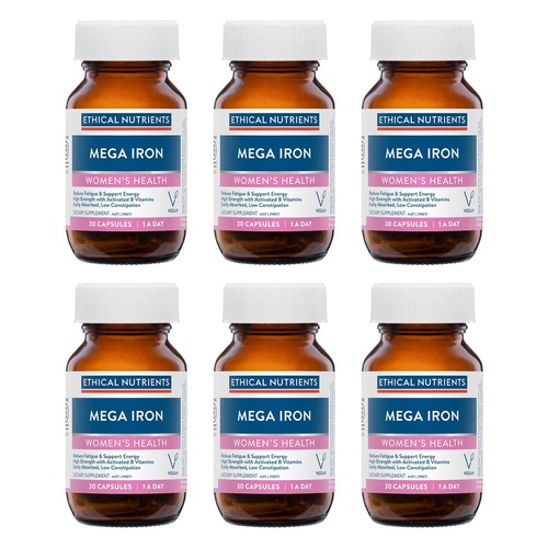 Ethical Nutrients Mega Iron Women's Health 30 Capsules Pack of 6