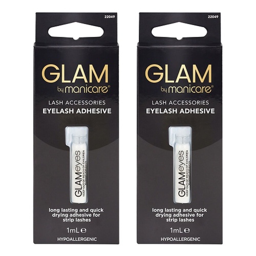 Glam by Manicare Eyelash Adhesive 1mL x 3 Bundle of 2