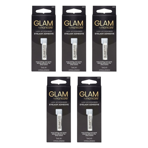 Glam by Manicare Eyelash Adhesive 1mL x 3 Bundle of 5