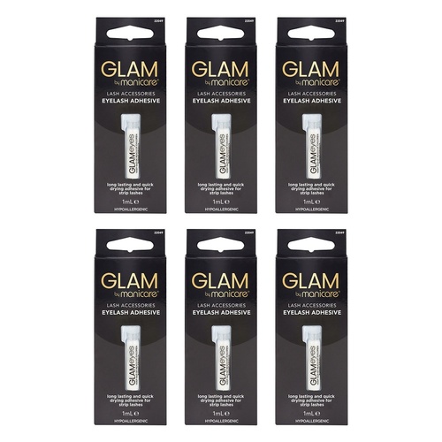 Glam by Manicare Eyelash Adhesive 1mL x 3 Bundle of 6