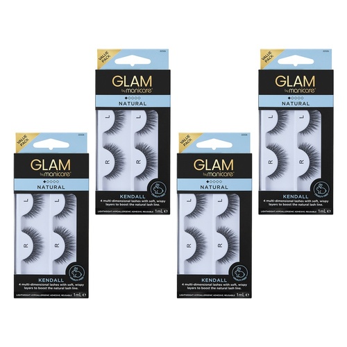Glam by Manicare Kendall Mink Effect Lashes 2 Pairs Pack of 4