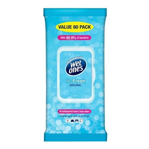 Wet Ones Be Fresh Original 80 Wipes x 4