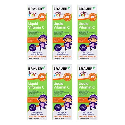 Brauer Baby & Kids Liquid Vitamin C 100mL Pack of 6