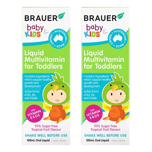 Brauer Baby & Kids Liquid Multivitamin for Toddlers 100mL Pack of 2