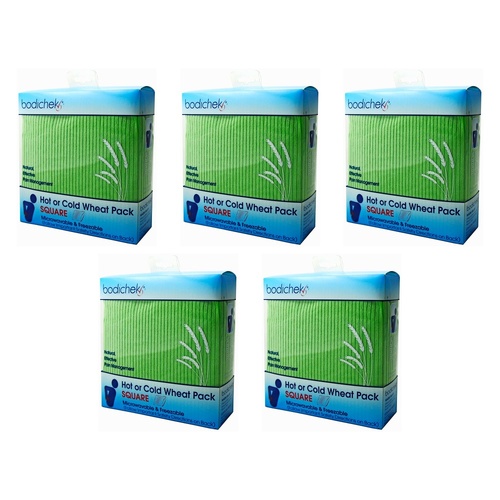 Bodichek Hot/Cold Wheat Pack, Rectangle, 25 x 15cm Bundle of 5
