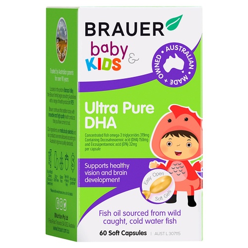 Brauer Baby & Kids Ultra Pure DHA 60 Capsules