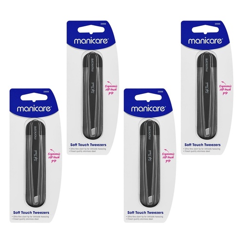 Manicare Soft Touch Tweezer Slant Tips x 3 Bundle of 4