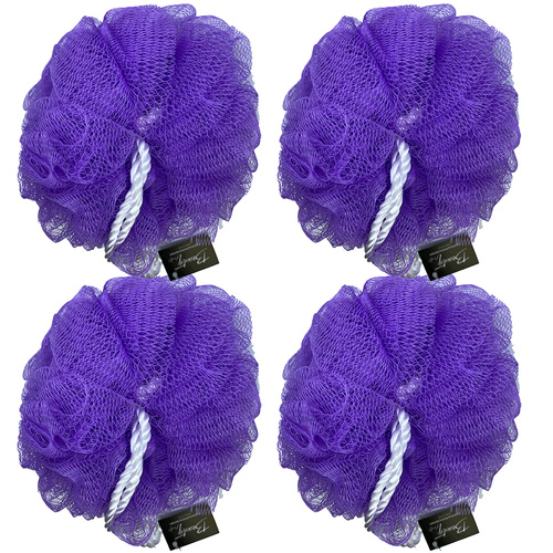 Beauty & Me Large Exfoliating Bath Shower Mesh Sponge Pouf Scrubber