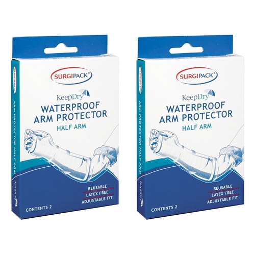 SurgiPack Keep Dry Waterproof Half Arm 2 Pack Bundle of 2