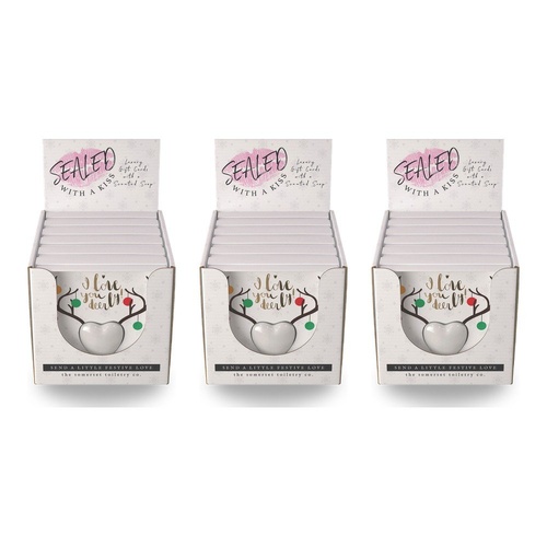 The Somerset Toiletry Co Love You Deerly Soap in a Card Counter Display of 6 Bundle of 3