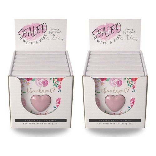 The Somerset Toiletry Co Thank You Soap in a Card Counter Display of 6 Bundle of 2