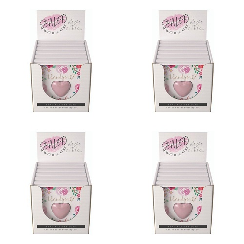 The Somerset Toiletry Co Thank You Soap in a Card Counter Display of 6 Bundle of 4