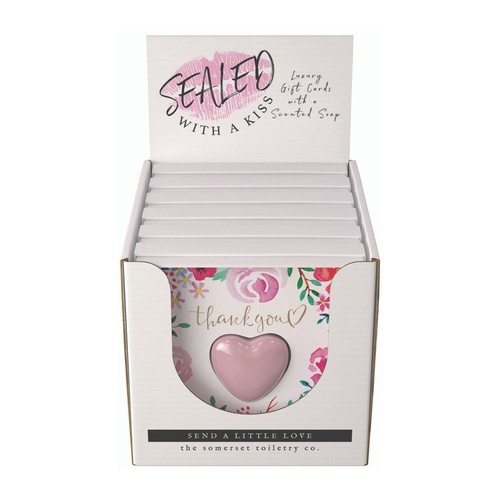 The Somerset Toiletry Co Thank You Soap in a Card Counter Display of 6