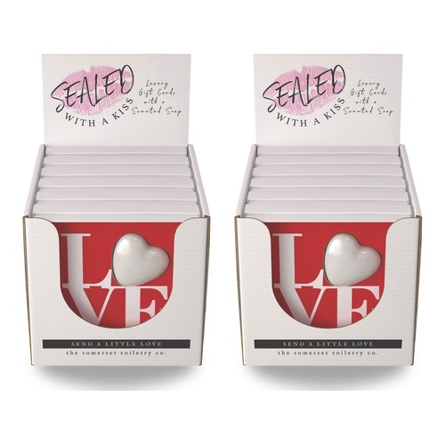 The Somerset Toiletry Co Love You Soap in a Card Counter Display of 6 Bundle of 2