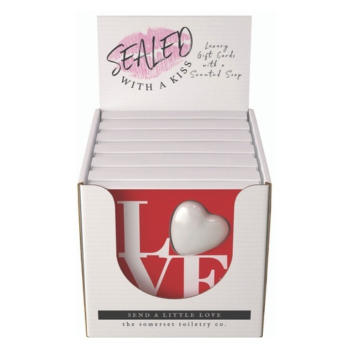The Somerset Toiletry Co Love You Soap in a Card Counter Display of 6