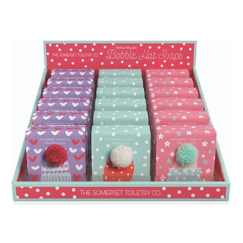 The Somerset Toiletry Co Bobble Hat Soaps 150g Assorted Counter Display of 18
