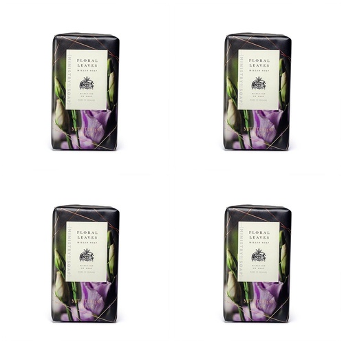 Ministry of Soap Dark Floral Collection Floral Leaves Milled Soap 200g Bundle of 4