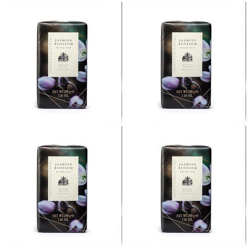 Ministry of Soap Dark Floral Collection Jasmine Blossom Milled Soap 200g Bundle of 4