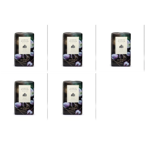 Ministry of Soap Dark Floral Collection Jasmine Blossom Milled Soap 200g Bundle of 5