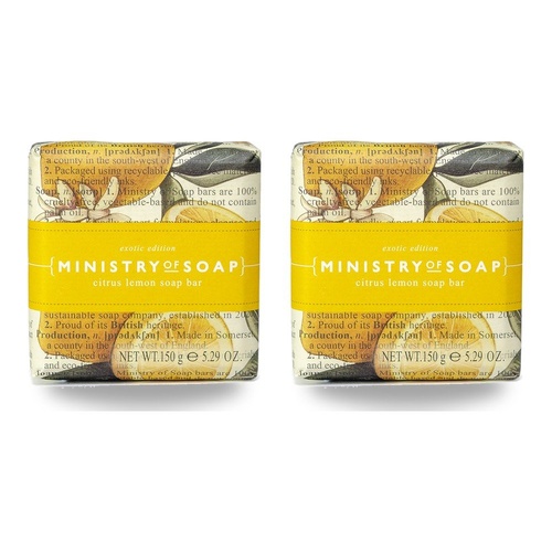 Ministry of Soap Exotic Edition Citrus Lemon Square Soap Bar 150g Pack of 2