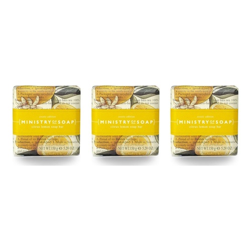 Ministry of Soap Exotic Edition Citrus Lemon Square Soap Bar 150g Pack of 3