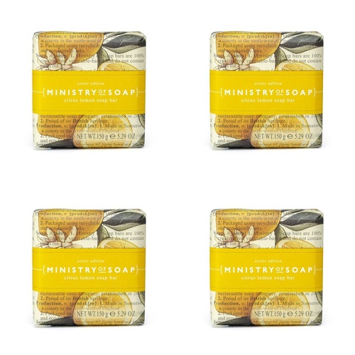 Ministry of Soap Exotic Edition Citrus Lemon Square Soap Bar 150g Pack of 4
