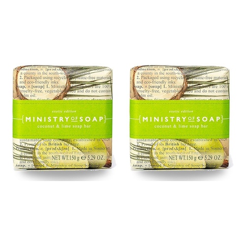Ministry of Soap Exotic Edition Coconut and Lime Square Soap Bar 150g Pack of 2