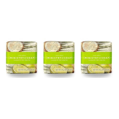 Ministry of Soap Exotic Edition Coconut and Lime Square Soap Bar 150g Pack of 3