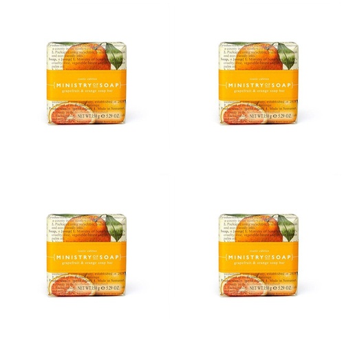 Ministry of Soap Exotic Edition Grapefruit and Orange Square Soap Bar 150g Pack of 4