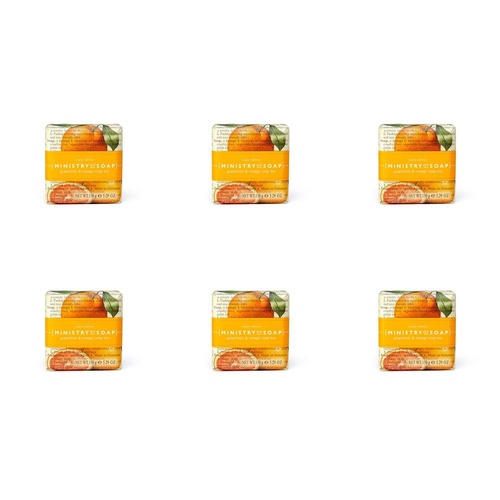 Ministry of Soap Exotic Edition Grapefruit and Orange Square Soap Bar 150g Pack of 6