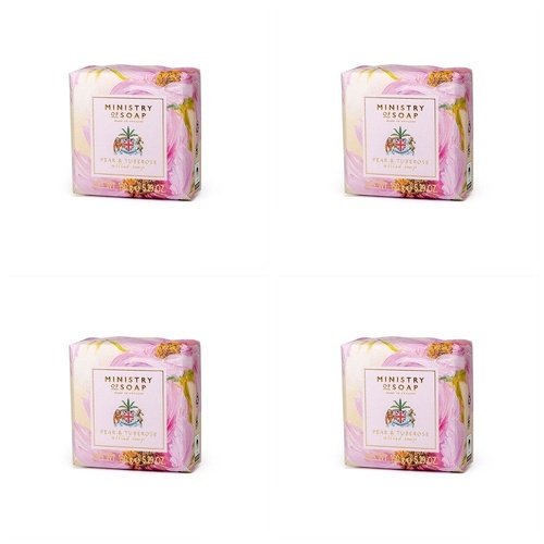 Ministry of Soap Oil Painting Spring Pear and Tuberose Milled Soap 150g Pack of 4