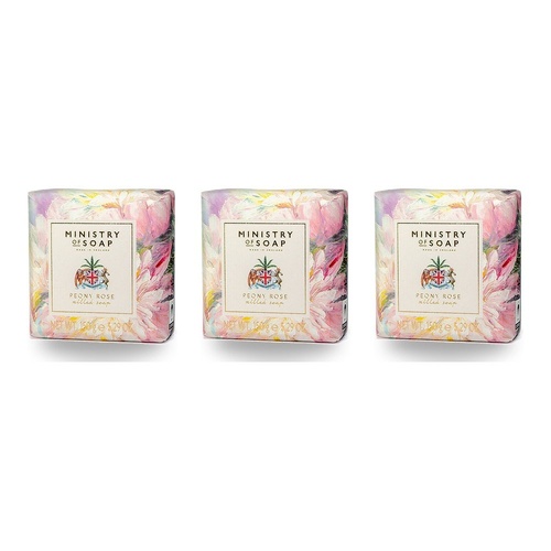 Ministry of Soap Oil Painting Spring Peony Rose Milled Soap 150g Pack of 3