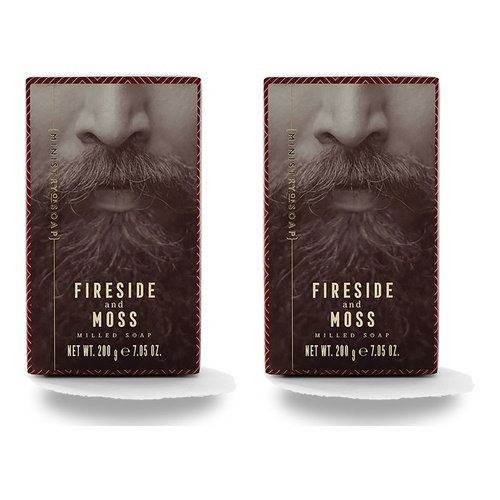 Ministry of Soap Woodsman's Fireside and Moss Milled Soap 200g Pack of 2