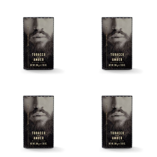 Ministry of Soap Woodsman's Tobacco and Amber Milled Soap 200g Pack of 4