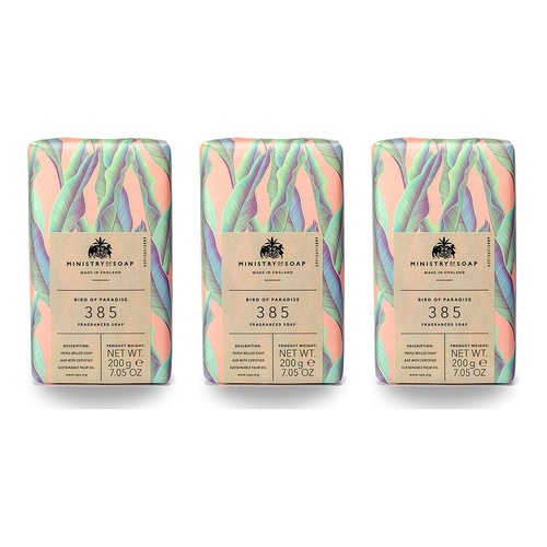 Ministry of Soap Natural Rainforest Bird of Paradise Fragranced Soap 200g Pack of 3