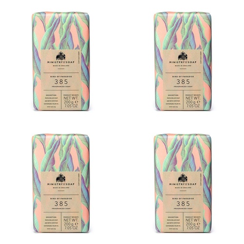 Ministry of Soap Natural Rainforest Bird of Paradise Fragranced Soap 200g Pack of 4