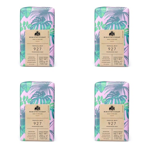 Ministry of Soap Natural Rainforest Tropical Mist Fragranced Soap 200g Pack of 4