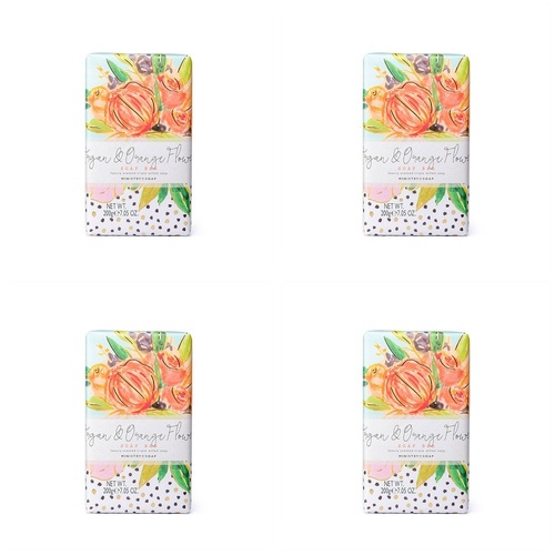 Ministry of Soap Painted Blooms Argan and Orange Flower Soap Bar 200g Pack of 4